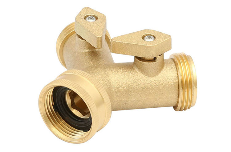 真鍮 2 Way Garden Hose Connector made in China